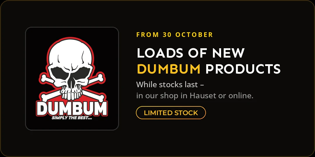 From 30 October: loads of new DUMBUM products – while stocks last, in our shop in Hauset or online.