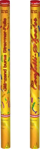 812. Confettis - Shooter 80 cm, métallisé coloré