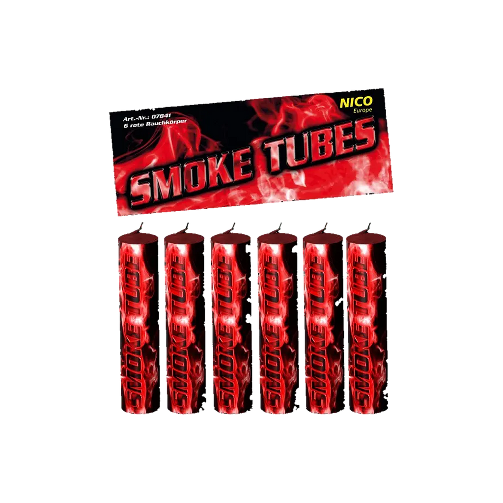 401. Smoke Tubes, 6er-Btl., KAT T1 (Rot)